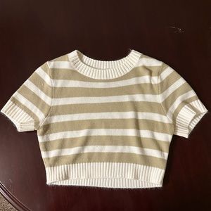 h&m striped knit crop top